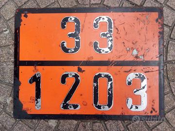 Targa ADR merci pericolose Benzina 33/1203