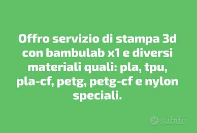 servizio stampa 3d