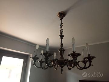 Lampadario vittoriano in ferro battuto