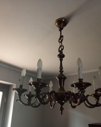 Lampadario vittoriano in ferro battuto