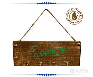 “HOME” APPENDICHIAVI IN LEGNO REALIZZATO A MANO