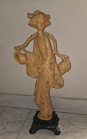 Scultura italiana geisha metà secolo vintage