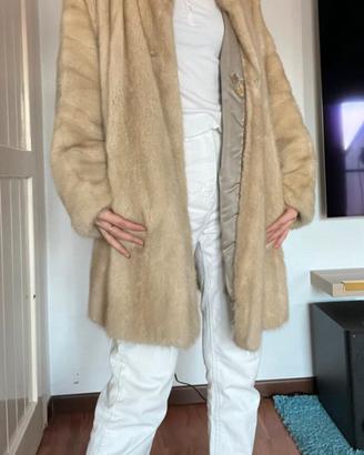 Cappotto vintage in vera pelliccia di visone