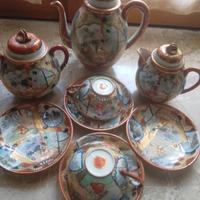 Servizio da tè giapponese dipinto a mano 