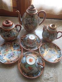 Servizio da tè giapponese dipinto a mano 