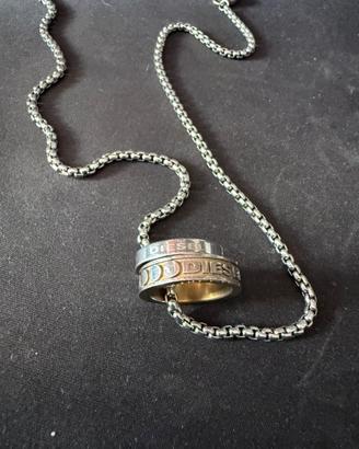 Collana Diesel originale in accaio -Nuova