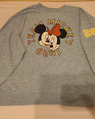 Felpa grigia con Mickey Mouse e Minnie 