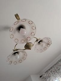 lampadario in ferro battuto a 3 bracci 