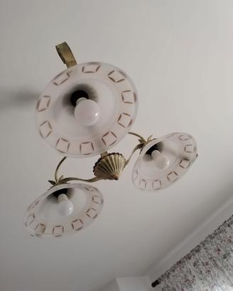 lampadario in ferro battuto a 3 bracci 