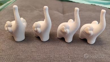 4 Statuette elefantini Yvonne Gontier