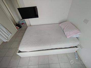 Letto contenitore Noctis bianco con materasso