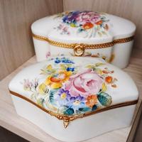 COPPIA PORTAGIOIE CERAMICA LIMOGES