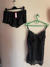 completo corto nero di seta yamamay