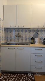 cucina lineare bianca funzionale 
