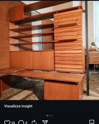 Libreria stile scandinavo anno 1960 
