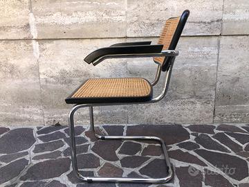 sedia cesca con bracciolo, anni settanta