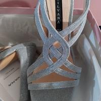 SILVANA sandalo argento plateau 36 cerimonia