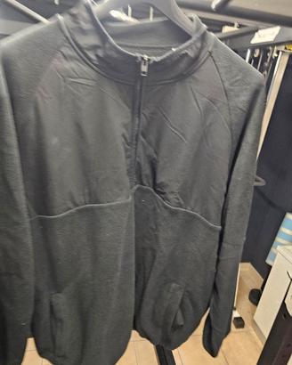 Pile / Felpa con Mezza Zip Nero - Taglia 6XL