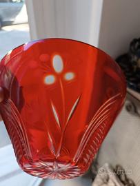 ciotola cristallo Boemia rosso vintage