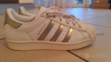 scarpe donna adidas superstar argento e oro 37 1/3