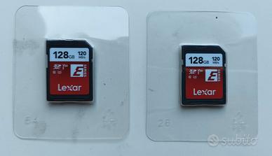 2 Schede SD Lexar da 128 GB nuove