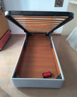 letto  singolo con contenitore