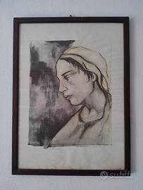 Quadro litografia colorata a mano Giuseppe Supino