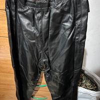 Salopette in vera pelle nera (pantaloni da moto)