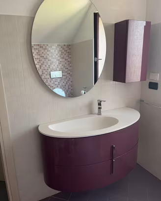 Mobile bagno sospeso KIOS OVAL Vinaccia Lucido