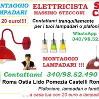 Montaggio lampadari e plafoniere Roma