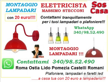 Montaggio lampadari e plafoniere Roma