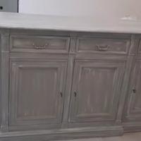 Credenzone In Stile ShabbyChic Color Grigio/Bianco