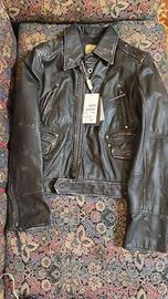 Giubbotto biker in vera pelle – taglia 42 – nuovo 