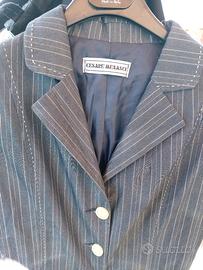 tailleur tg46 giacca/gonna effetto blue jeans gess