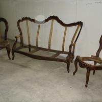 Set Salotto Luigi XV - Divano 3 posti + 2 Sedie