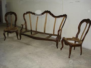 Set Salotto Luigi XV - Divano 3 posti + 2 Sedie