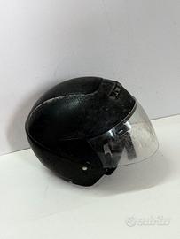 Casco scooter / moto nero con visiera L
