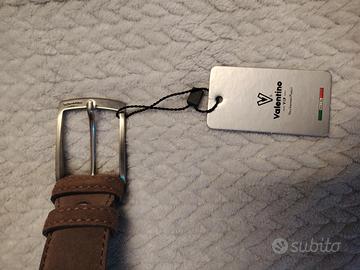 cintura in pelle marrone Valentino made in italy