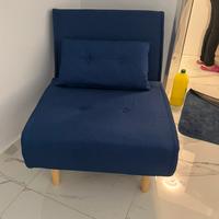 Divano letto in tessuto blue