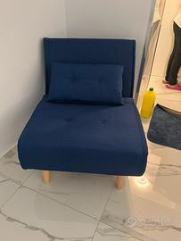 Divano letto in tessuto blue