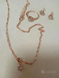 collana anello orecchini nuovo 