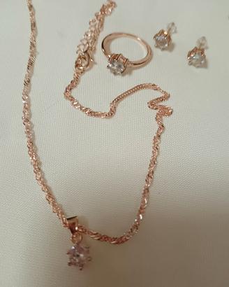 collana anello orecchini nuovo 