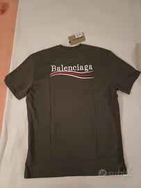 T-Shirt Balenciaga Uomo Taglia XL Verde Oliva
