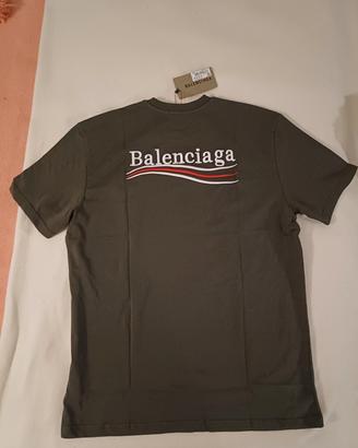 T-Shirt Balenciaga Uomo Taglia XL Verde Oliva
