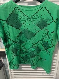 Maglietta donna verde 100% cotone XL con disegni