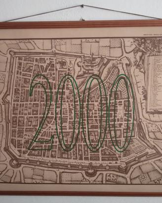 Stampa moderna su cuoio, “Brescia Mappa Antica”
