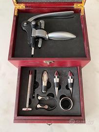 Set Sommelier Completo in Scatola di Legno Pregiat