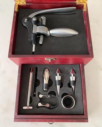 Set Sommelier Completo in Scatola di Legno Pregiat
