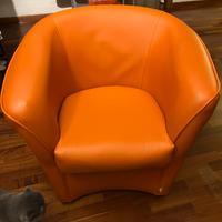 Poltrona Ecopelle Arancione