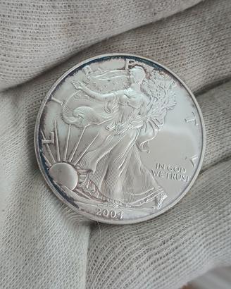 oncia d'argento puro stati uniti d'america 999
